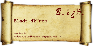 Bladt Áron névjegykártya