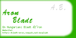 aron bladt business card